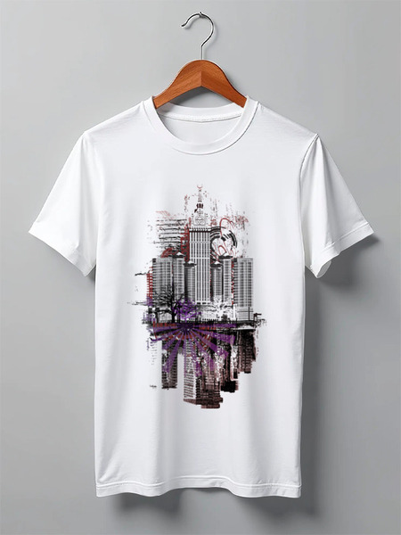 Заказать мужскую футболку в Москве. Футболка классическая City Art от Анна Андреева - готовые дизайны и нанесение принтов.