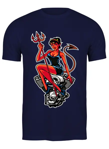 Заказать мужскую футболку в Москве. Футболка классическая Дьяволица от T-shirt print  - готовые дизайны и нанесение принтов.