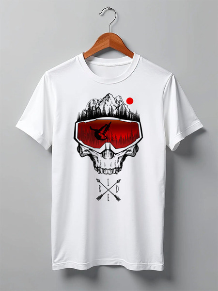Заказать мужскую футболку в Москве. Футболка классическая Skullmask MTB от oneredfoxstore@gmail.com - готовые дизайны и нанесение принтов.