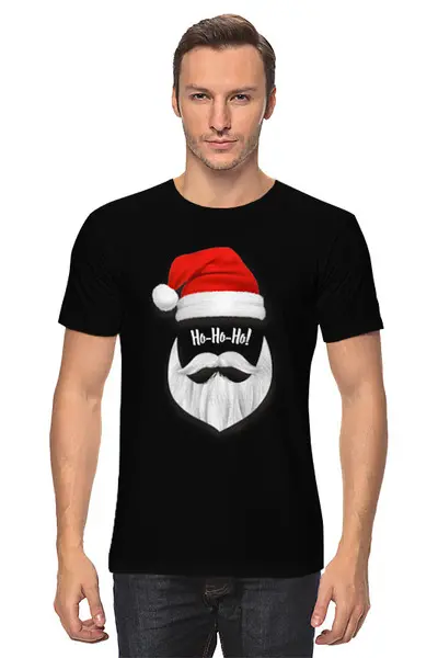 Заказать мужскую футболку в Москве. Футболка классическая Санта от Nos  - готовые дизайны и нанесение принтов.