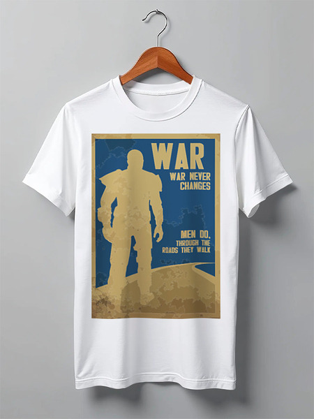Заказать мужскую футболку в Москве. Футболка классическая Fallout - War never changes от priceless - готовые дизайны и нанесение принтов.