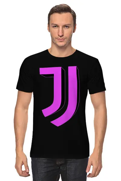 Заказать мужскую футболку в Москве. Футболка классическая Juventus | 3D Logo Fuchsia (2021) от 0x000000123 - готовые дизайны и нанесение принтов.