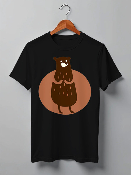 Заказать мужскую футболку в Москве. Футболка классическая Bear Here от oneredfoxstore@gmail.com - готовые дизайны и нанесение принтов.
