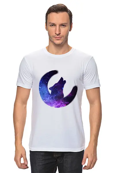 Заказать мужскую футболку в Москве. Футболка классическая Space animals от FireFoxa - готовые дизайны и нанесение принтов.