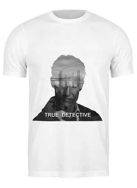 Заказать мужскую футболку в Москве. Футболка классическая Настоящий детектив от veatim@yandex.ru - готовые дизайны и нанесение принтов.