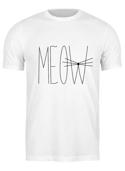 Заказать мужскую футболку в Москве. Футболка классическая Meow-meow :) от catification - готовые дизайны и нанесение принтов.