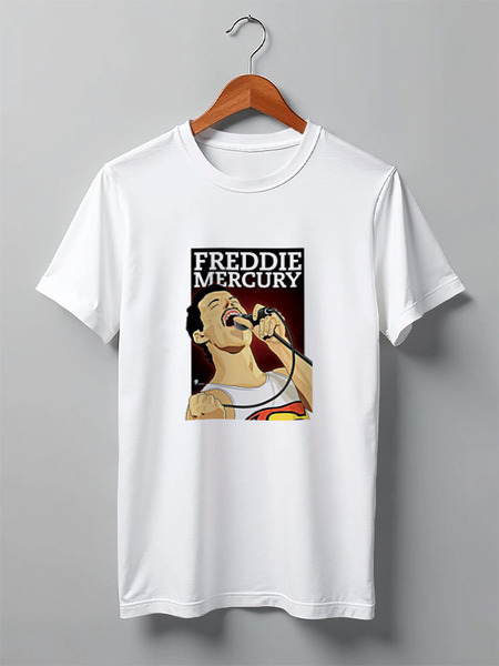 Заказать мужскую футболку в Москве. Футболка классическая Freddie Mercury - Queen от Leichenwagen - готовые дизайны и нанесение принтов.