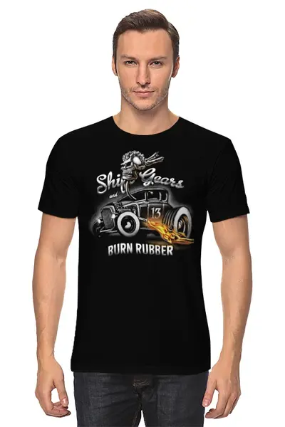 Заказать мужскую футболку в Москве. Футболка классическая Shift Gears... от shap - готовые дизайны и нанесение принтов.