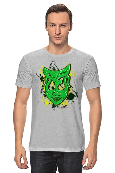 Заказать мужскую футболку в Москве. Футболка классическая LOFCREW - wragizm green mask от Гоша Гошкин - готовые дизайны и нанесение принтов.
