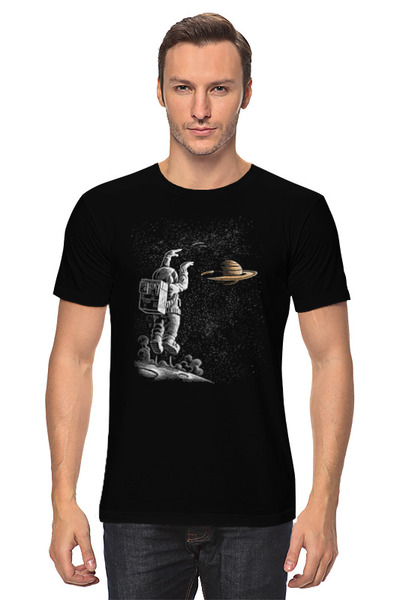 Заказать мужскую футболку в Москве. Футболка классическая Галактика от Print design  - готовые дизайны и нанесение принтов.