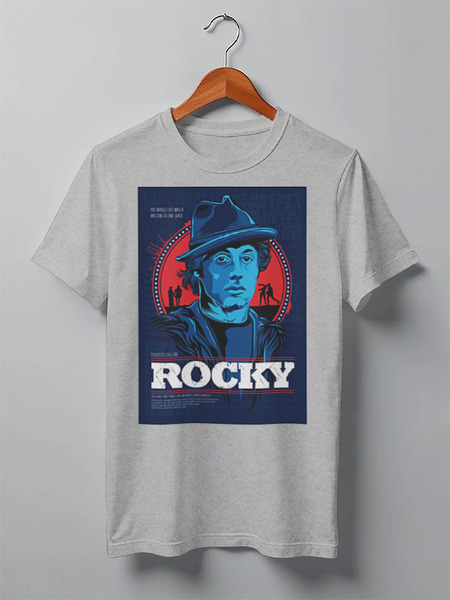 Заказать мужскую футболку в Москве. Футболка классическая Rocky / Рокки от KinoArt - готовые дизайны и нанесение принтов.