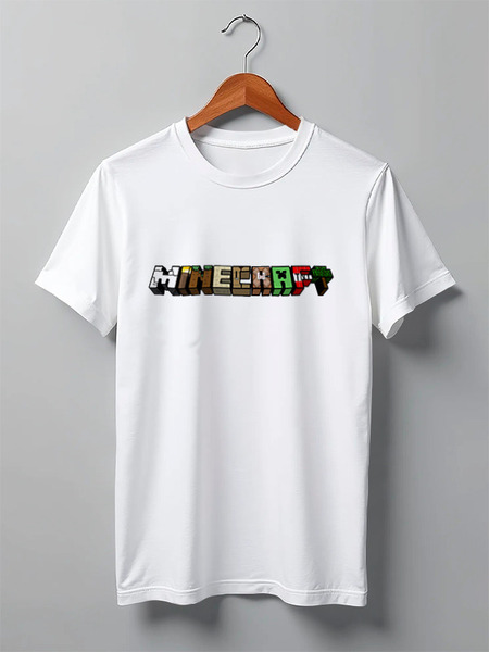 Заказать мужскую футболку в Москве. Футболка классическая Minecraft от YellowCloverShop - готовые дизайны и нанесение принтов.