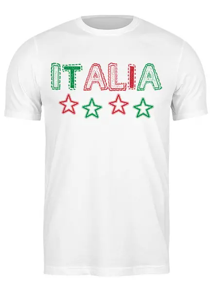 Заказать мужскую футболку в Москве. Футболка классическая Италия от printik - готовые дизайны и нанесение принтов.