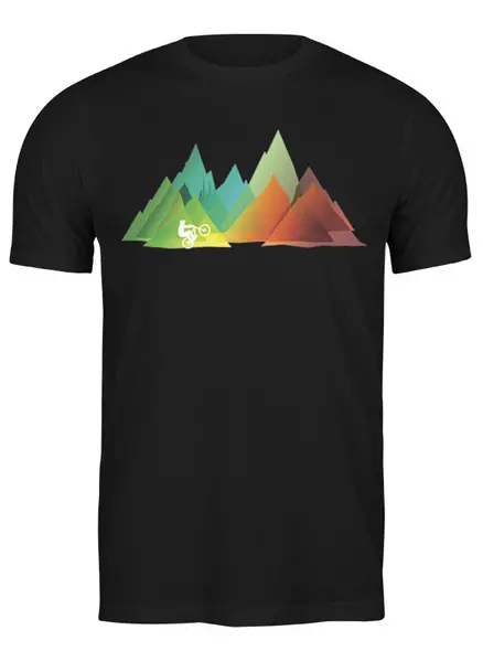 Заказать мужскую футболку в Москве. Футболка классическая Mountain Bike от oneredfoxstore@gmail.com - готовые дизайны и нанесение принтов.