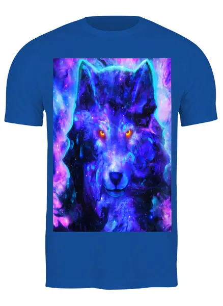Заказать мужскую футболку в Москве. Футболка классическая  Неоновый волк от THE_NISE  - готовые дизайны и нанесение принтов.