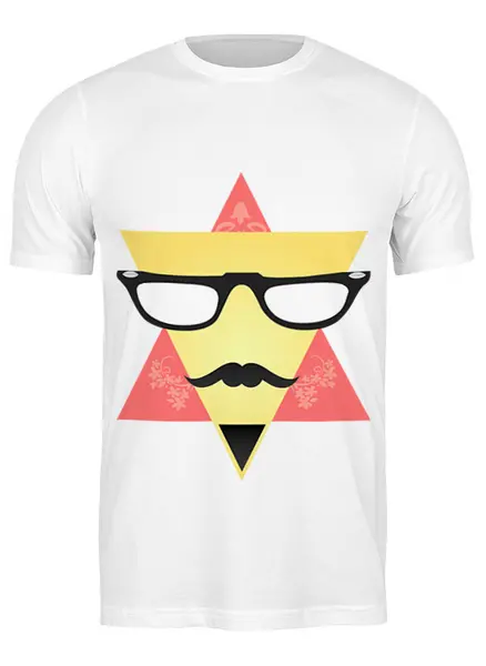 Заказать мужскую футболку в Москве. Футболка классическая  Triangular Face от ZakonVash - готовые дизайны и нанесение принтов.