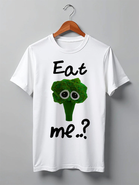 Заказать мужскую футболку в Москве. Футболка классическая Eat me..? от FireFoxa - готовые дизайны и нанесение принтов.