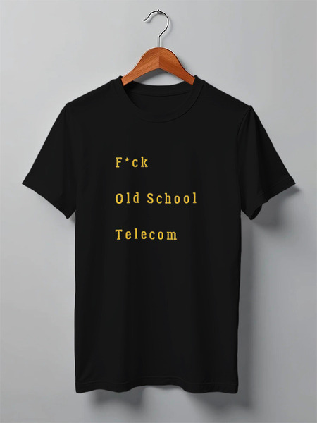 Заказать мужскую футболку в Москве. Футболка классическая Old School Telecom от Barmaley80 - готовые дизайны и нанесение принтов.