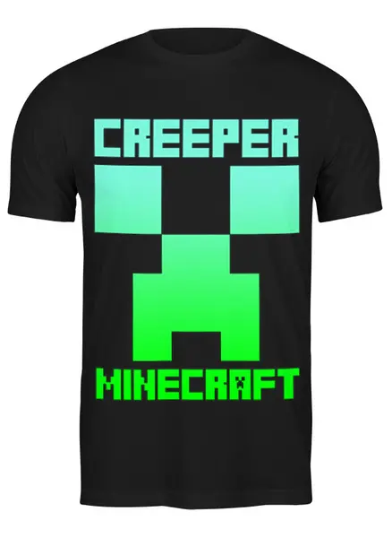 Заказать мужскую футболку в Москве. Футболка классическая MINECRAFT CREEPER от vista12761@rambler.ru - готовые дизайны и нанесение принтов.