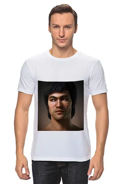 Заказать мужскую футболку в Москве. Футболка классическая брюс ли от niggalay - готовые дизайны и нанесение принтов.