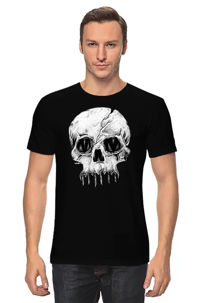 Заказать мужскую футболку в Москве. Футболка классическая Skull Art от Leichenwagen - готовые дизайны и нанесение принтов.