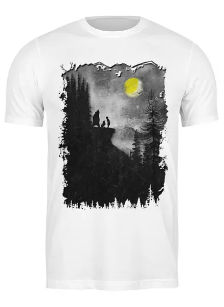 Заказать мужскую футболку в Москве. Футболка классическая Mountains Friends от oneredfoxstore@gmail.com - готовые дизайны и нанесение принтов.