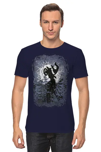 Заказать мужскую футболку в Москве. Футболка классическая Rider от oneredfoxstore@gmail.com - готовые дизайны и нанесение принтов.