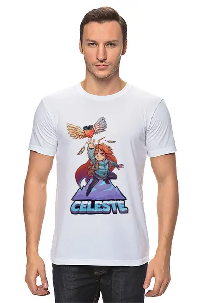 Заказать мужскую футболку в Москве. Футболка классическая Celeste game от Елена Елена - готовые дизайны и нанесение принтов.