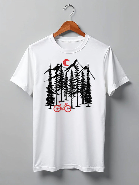 Заказать мужскую футболку в Москве. Футболка классическая Moon and Bike от oneredfoxstore@gmail.com - готовые дизайны и нанесение принтов.