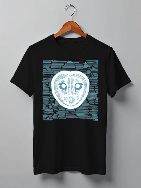 Заказать мужскую футболку в Москве. Футболка классическая Owl Here от oneredfoxstore@gmail.com - готовые дизайны и нанесение принтов.