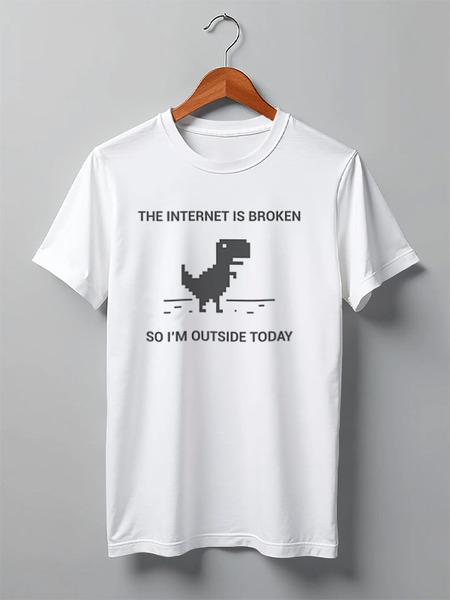 Заказать мужскую футболку в Москве. Футболка классическая The internet is broken... от geekbox - готовые дизайны и нанесение принтов.