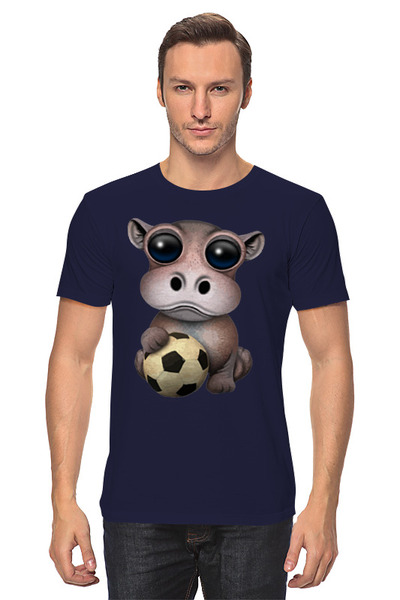 Заказать мужскую футболку в Москве. Футболка классическая Футбол - Бегемот от skynatural - готовые дизайны и нанесение принтов.