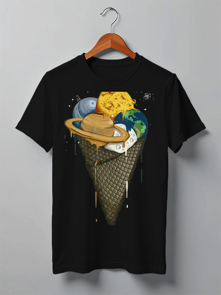 Заказать мужскую футболку в Москве. Футболка классическая spacecream от martabratislavskaya - готовые дизайны и нанесение принтов.