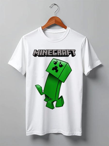 Заказать мужскую футболку в Москве. Футболка классическая MINECRAFT CREEPER от weeert - готовые дизайны и нанесение принтов.