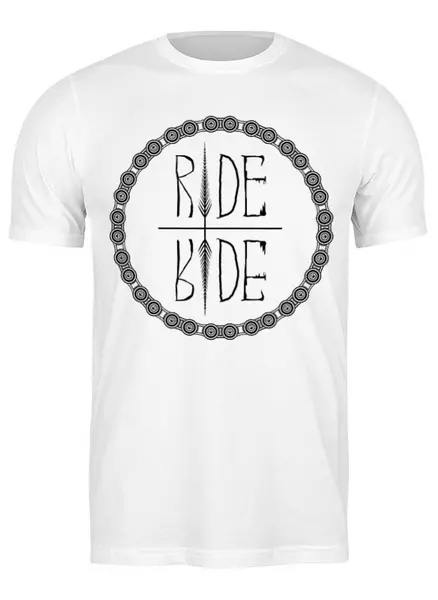 Заказать мужскую футболку в Москве. Футболка классическая Mountain Bike от oneredfoxstore@gmail.com - готовые дизайны и нанесение принтов.