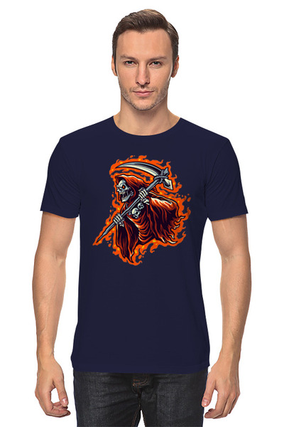 Заказать мужскую футболку в Москве. Футболка классическая Death On Fire от skynatural - готовые дизайны и нанесение принтов.