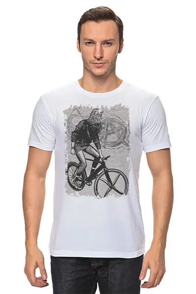 Заказать мужскую футболку в Москве. Футболка классическая Cat Punk Rider от oneredfoxstore@gmail.com - готовые дизайны и нанесение принтов.