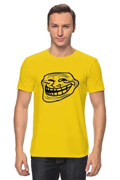 Заказать мужскую футболку в Москве. Футболка классическая Тролль-фейс (Troll face) от BAD OWL - готовые дизайны и нанесение принтов.