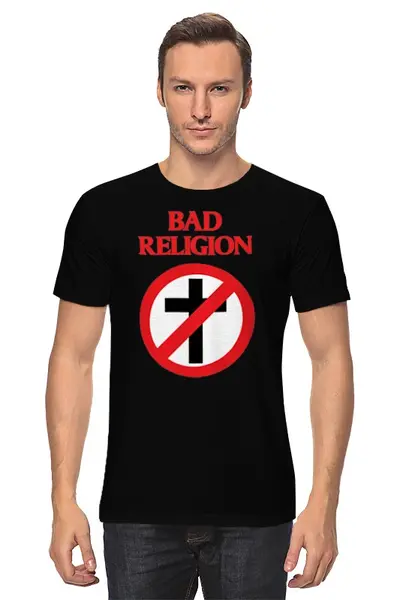 Заказать мужскую футболку в Москве. Футболка классическая Bad Religion от Pomidor - готовые дизайны и нанесение принтов.