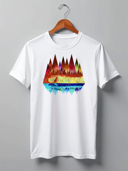 Заказать мужскую футболку в Москве. Футболка классическая Fox Here от oneredfoxstore@gmail.com - готовые дизайны и нанесение принтов.