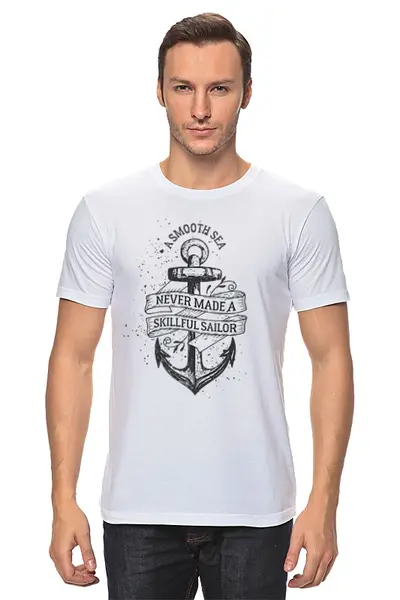 Заказать мужскую футболку в Москве. Футболка классическая Якорь от Polilog - готовые дизайны и нанесение принтов.