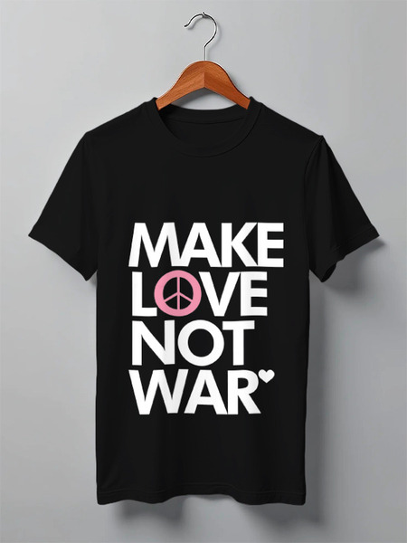 Заказать мужскую футболку в Москве. Футболка классическая Make Love Not War от Printio - готовые дизайны и нанесение принтов.
