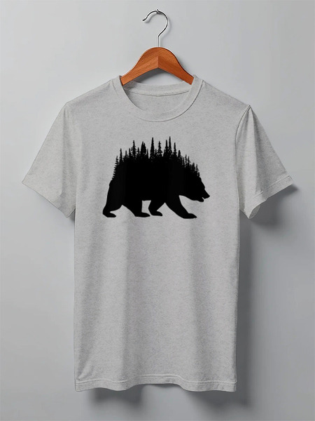 Заказать мужскую футболку в Москве. Футболка классическая Bear Here от oneredfoxstore@gmail.com - готовые дизайны и нанесение принтов.