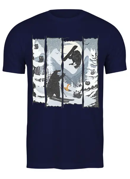Заказать мужскую футболку в Москве. Футболка классическая Wild Snow от oneredfoxstore@gmail.com - готовые дизайны и нанесение принтов.