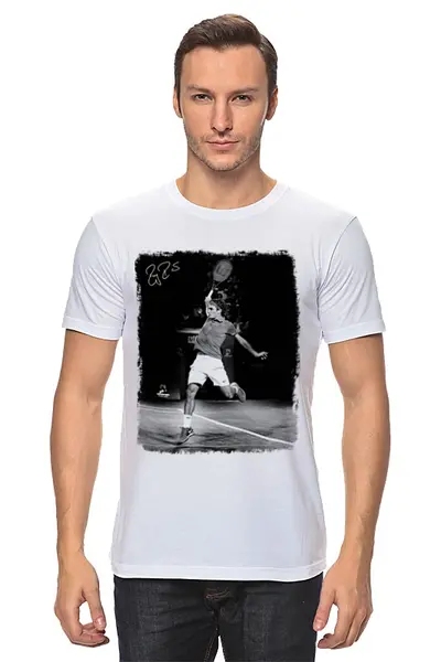 Заказать мужскую футболку в Москве. Футболка классическая Федерер от tennis - готовые дизайны и нанесение принтов.