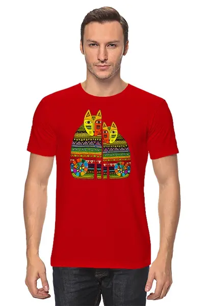 Заказать мужскую футболку в Москве. Футболка классическая Коты          от Savara - готовые дизайны и нанесение принтов.