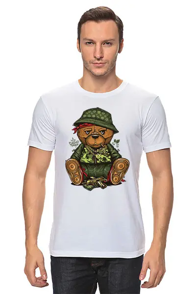 Заказать мужскую футболку в Москве. Футболка классическая ✪ Bear Grind Mode ✪ от balden - готовые дизайны и нанесение принтов.