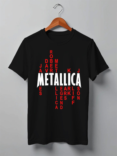 Заказать мужскую футболку в Москве. Футболка классическая Metallica History от prokop7 - готовые дизайны и нанесение принтов.