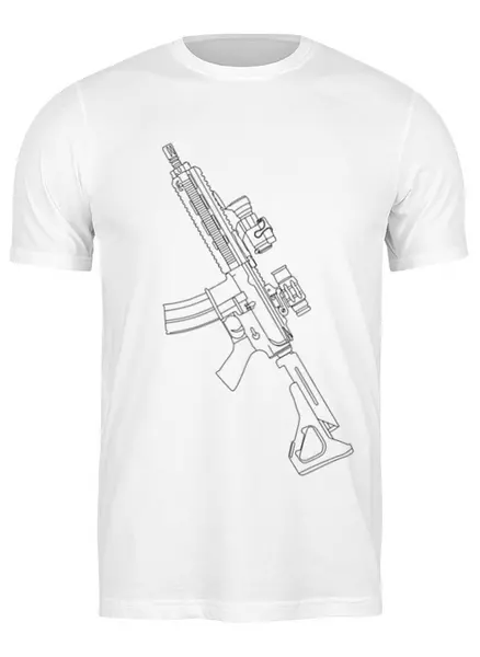 Заказать мужскую футболку в Москве. Футболка классическая HK-416 от chikistrussia@gmail.com - готовые дизайны и нанесение принтов.