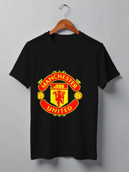 Заказать мужскую футболку в Москве. Футболка классическая Manchester United от margo23 - готовые дизайны и нанесение принтов.